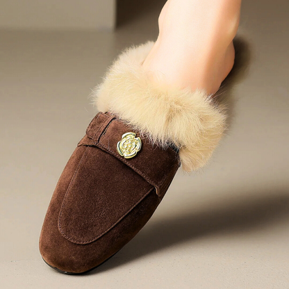 VELOURA SUEDE SHEARLING MULES
