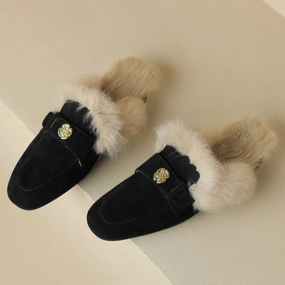 VELOURA SUEDE SHEARLING MULES